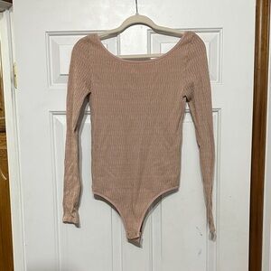 Free people stretchy, glittery long sleeve bodysuit